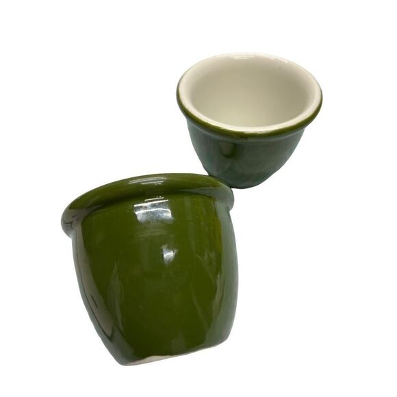 Hall 3” Ramekins Sauce Cups 362 Forest Green Set of 2 - Picture 2 of 7